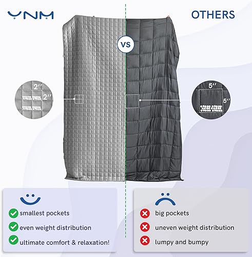 Vista 92 de YnM - Manta con peso para adultos, algodón pesado, perlas de vidrio refrescantes para usar todo el año, ideal para una persona de 240 libras