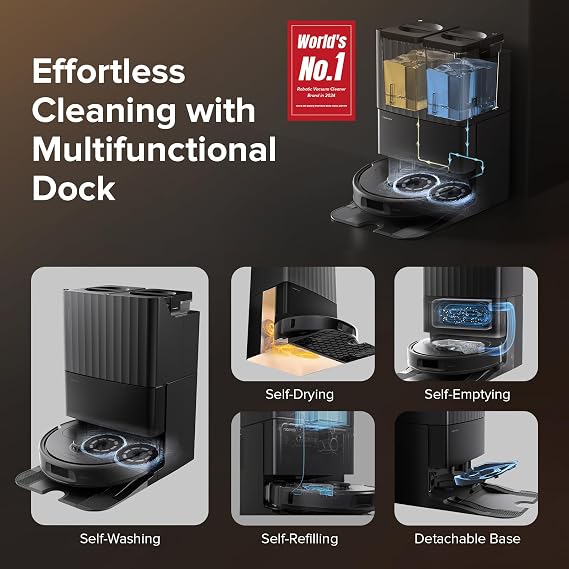 roborock Qrevo S Robot Vacuum and Mop with Threshold Strip
