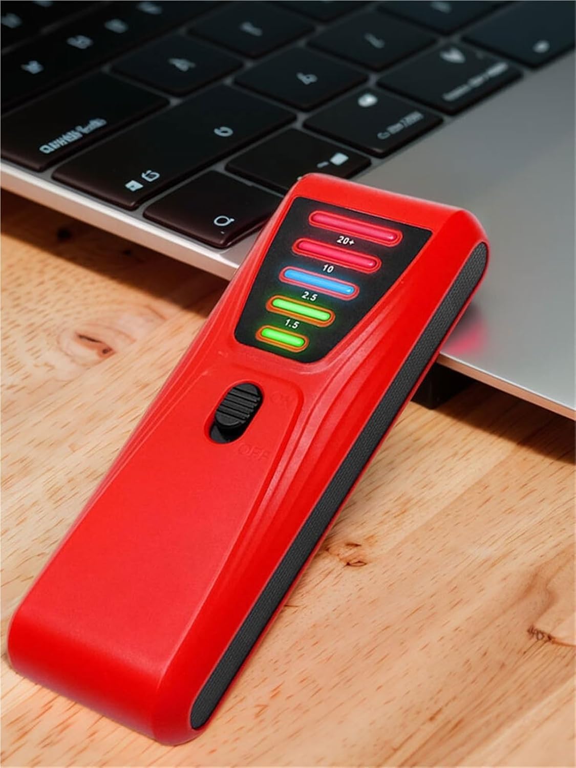 EMF Detector, EMF Meter Electrical Radiation Tester with LED Powered Ghost Hunting Detector for Industrial Construction,emf Reader(Red)
