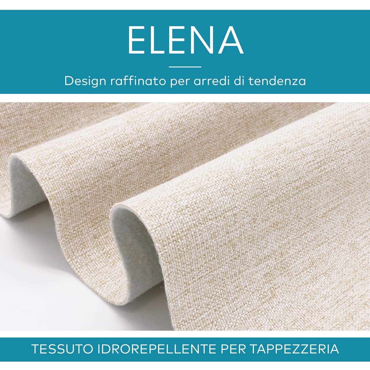 DESHOME Elena 10 metri - Tessuto al metro idrorepellente stoffa a metro resistente per tappezzeria divani, cuscini, arredo (Bianco crema)