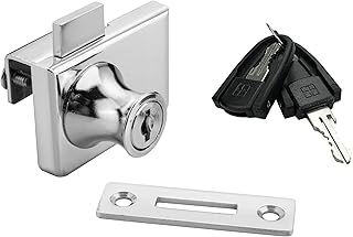 Display Cabinet Lock Glass Showcase Lock 417 Double Glass Door Locker (1 Pcs, Chrome, keyed Different)