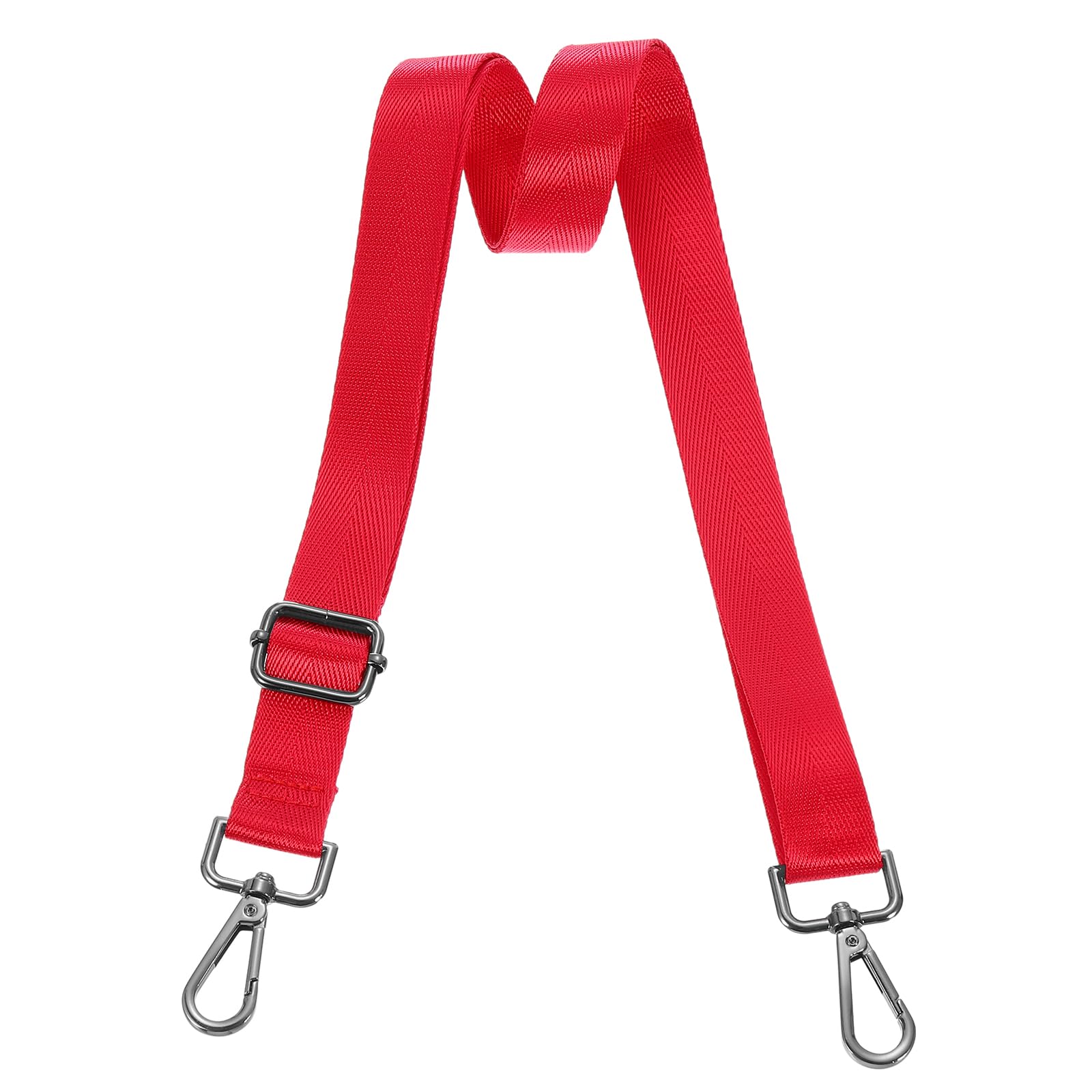 uxcell Wide Shoulder Strap, 2.5cm Adjustable Purse Strap Replacement Crossbody Strap for Shoulder Bag Handbag, Red, Black Pull Core Buckle