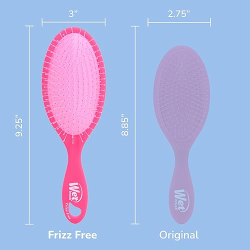 Miniatura 6 de Wet Brush Cepillo desenredante sin encrespamiento con tecnología iónica, rosa, proporciona control de encrespamiento, reduce la estática y suaviza