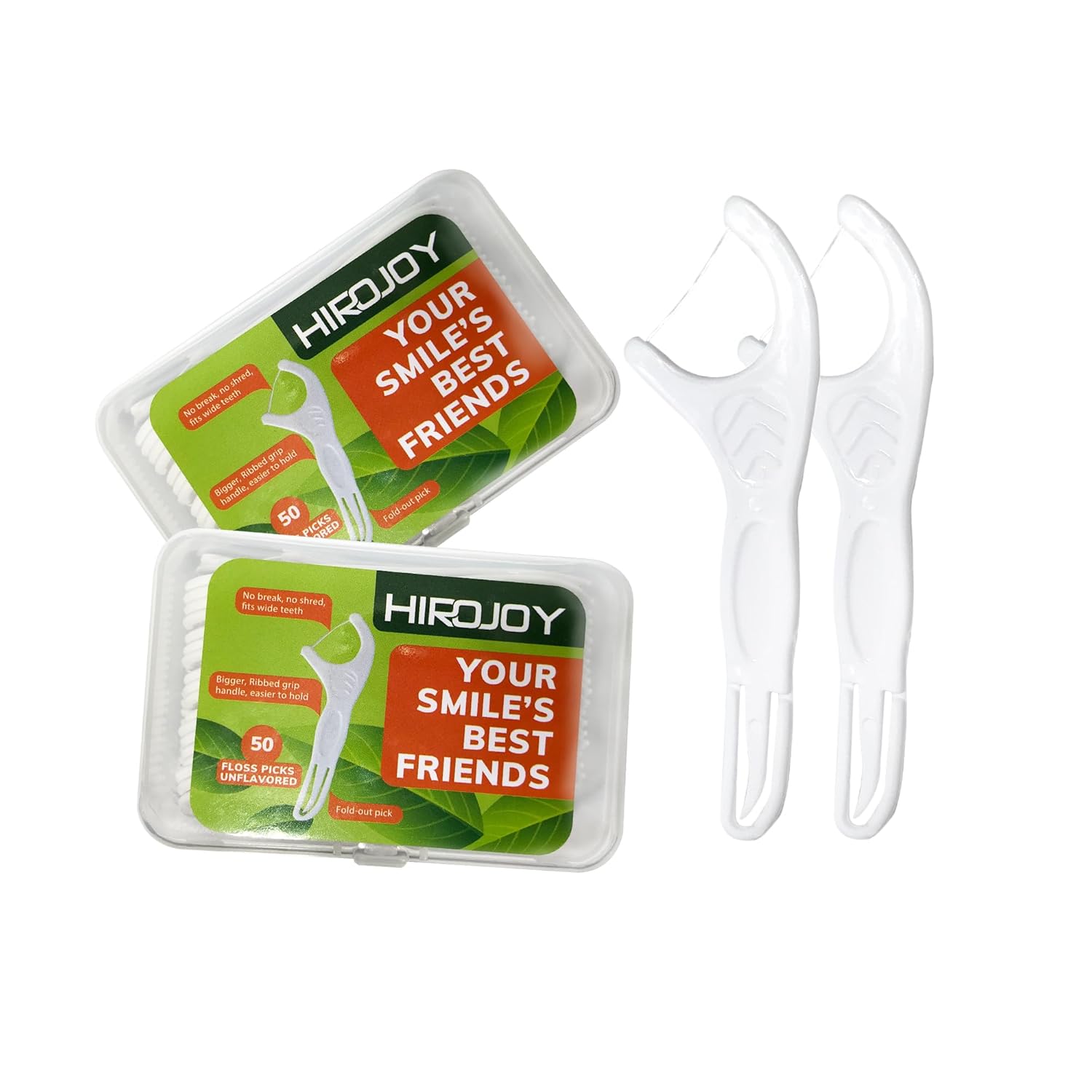 Floss Picks 100 Count Unflavored Floss Sticks with Fold Out Picks Tooth Picks Flossers and Travel Case Portable