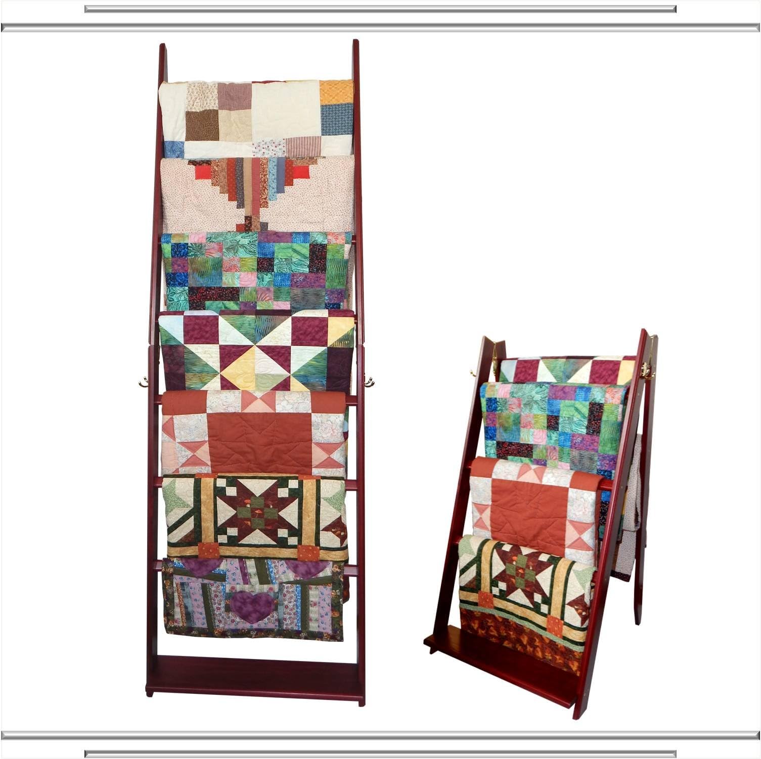 The LadderRack It's 2 Quilt Racks in 1! (7 Rung/24" Model/Cabernet)