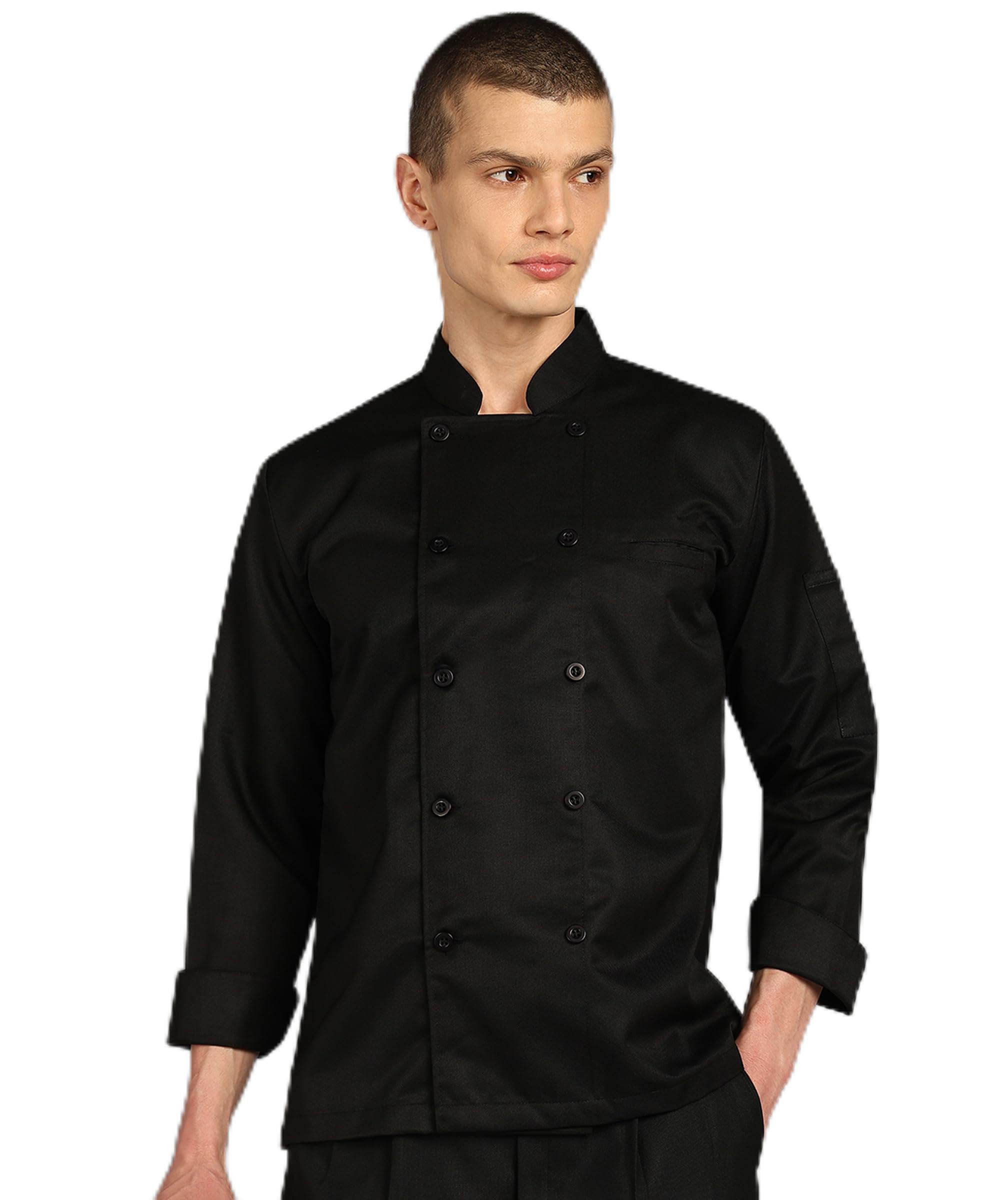 Men's Chef Coat, Black, Full Sleeves, Polycotton