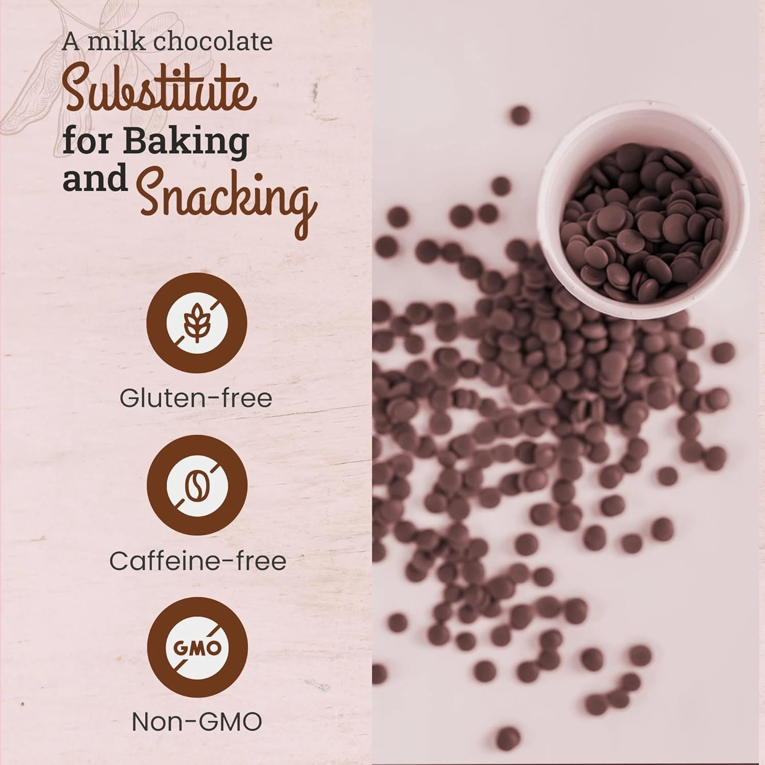 Missy J's Organic Carob Chips 3 Pack | Carob Made w/Coconut Sugar, Vegan and Gluten-Free | Healthy Caffeine Free Substitute for Chocolate, Perfect for Snacks and Treats