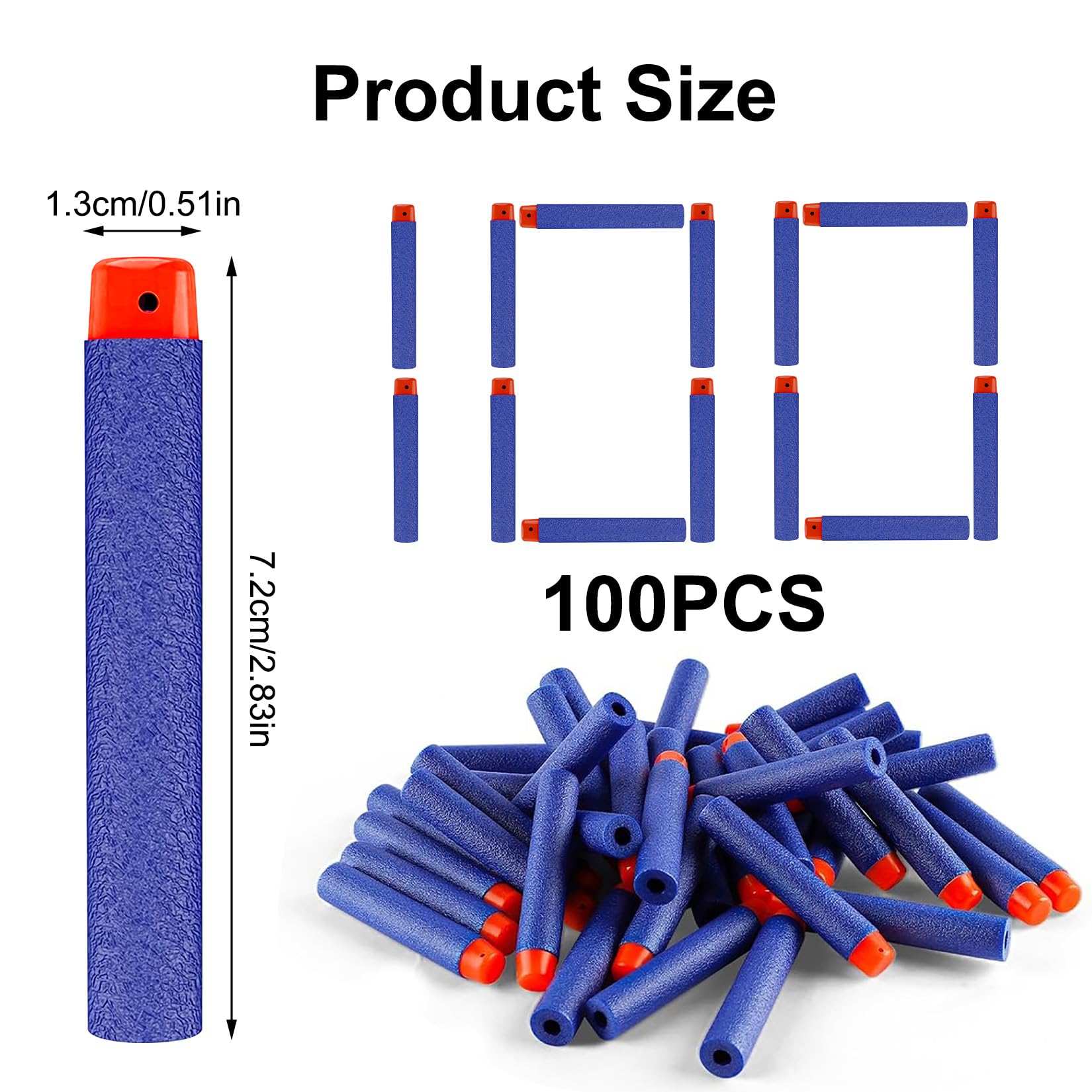 150 Pz Dardi Proiettili per Nerf, Dardi in Schiuma di Ricambio per Blaster Nerf Elite 2.0, Dardi di Ricarica Freccette Bomboniere