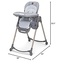 Vista 42 de Maxi-Cosi Minla - Silla alta 6 en 1 para bebés y niños pequeños, silla alta plegable portátil, tela EcoCare, 9 alturas, 5 reclinables, 4 posiciones