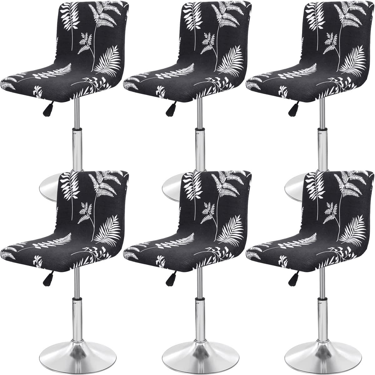 SDNAM Velvet Bar Stool Covers Barstool Chair Slipcovers Covers 2/4 Pack Stretch Slipcover Pattern for Short Swivel Dining Chair-Counter Height Side Chairs (Color : #43, Size : 6PCS)
