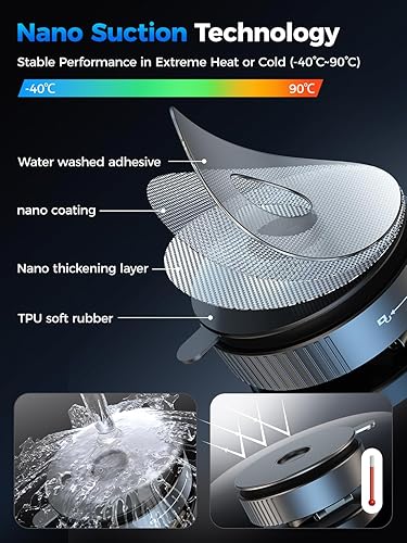 Miniatura 7 de Soporte magnético para teléfono de automóvil Magsafe de 360 con vacío de nano gel para tu automóvil, succión de 108 libras y 3200 gf magnético