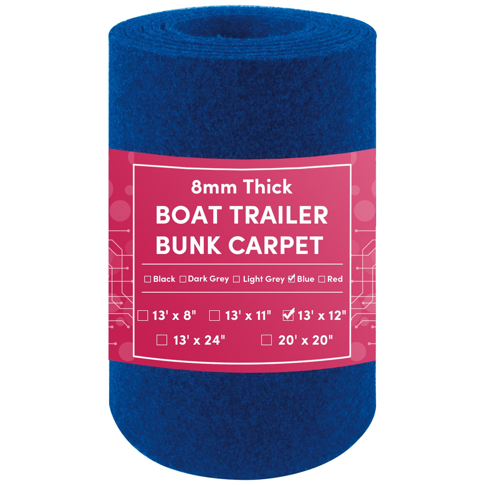 VEITHI Boat Trailer Bunk Carpet Blue 12 inch x 13 feet - Bunk Carpet for Boat Trailers - Boat Bunk Carpet - Trailer Bunk Carpet - Boat Trailer Carpet for Boat Trailers or Jet Ski Ramps — image 1