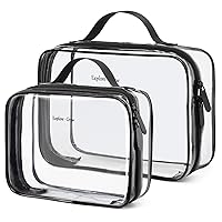 Vista 26 de PACKISM Bolsas de aseo transparentes 1 extra grande 1 grande 1 mediana - 3 paquetes de bolsas de maquillaje con asa, apertura grande de 180°, bolsas