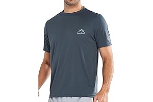 Men's Sun Protection Shirts Swim Quick Dry Short Sleeve SPF UV Athletic Fishing Rash Guard