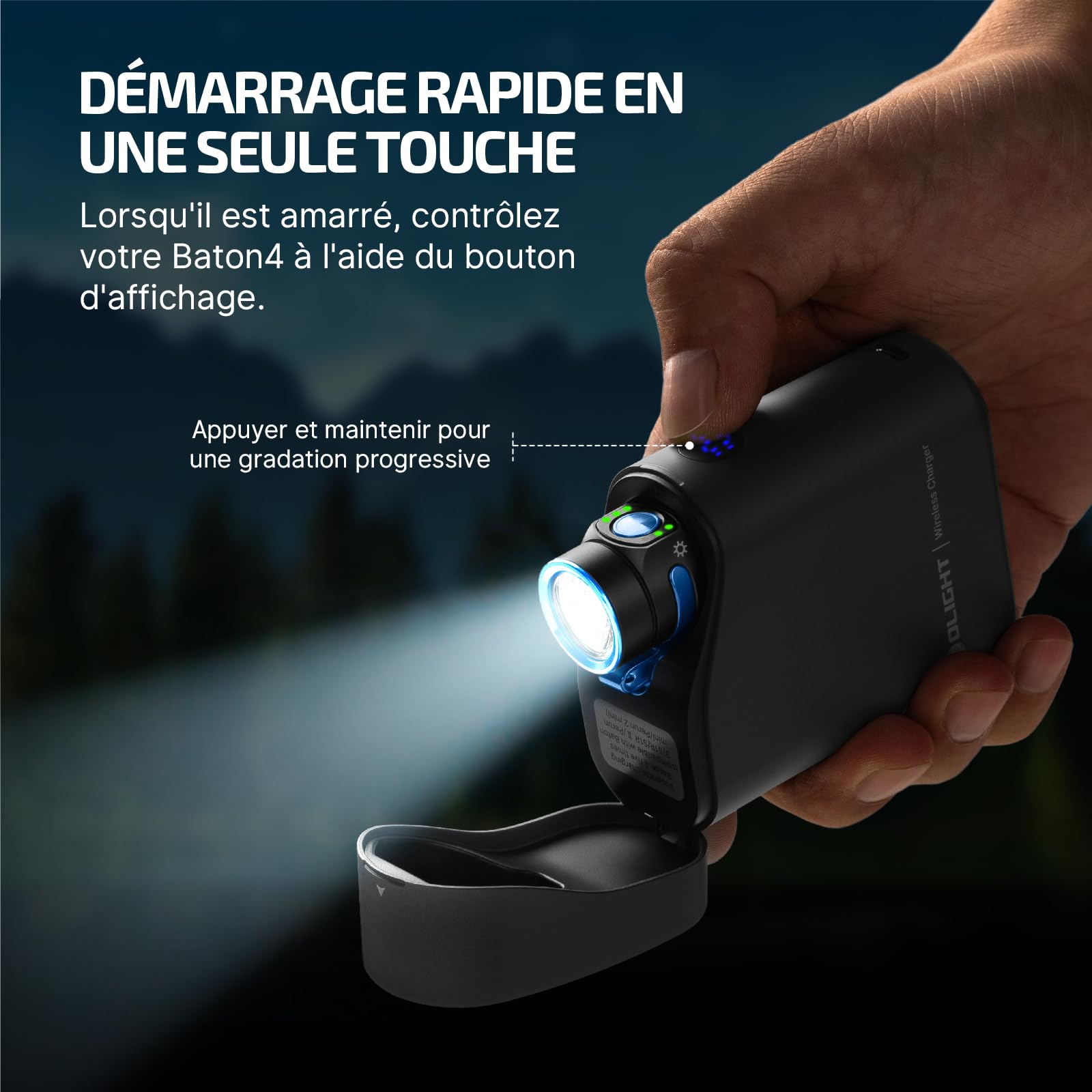 OLIGHT Baton 4 kit Lampe torche mini LED rechargeable avec étui de charge | Lampe de poche jusqu'à 190 j autonomie, 1300 lm, portée 170 m, ultra-lumineuse compacte, IPX8, usage quotidien et camping