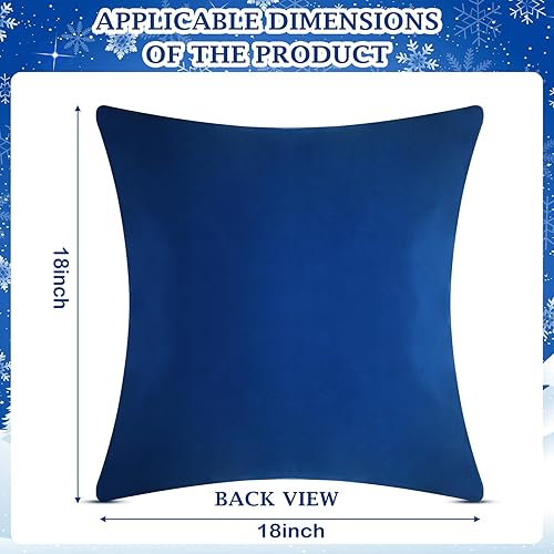 Miniatura 2 de Peryiter 4 fundas de almohada de terciopelo navideño, 18 x 18 pulgadas, decorativas, de terciopelo, copos de nieve, con diamantes de imitación, para