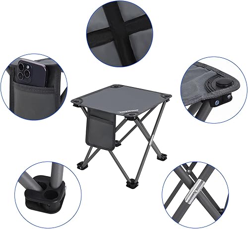 Miniatura 4 de Roptat Paquete de 2 taburetes de camping, portátil, plegable, compacto, ligero, para camping, pesca, senderismo, jardinería, caminar al aire libre,