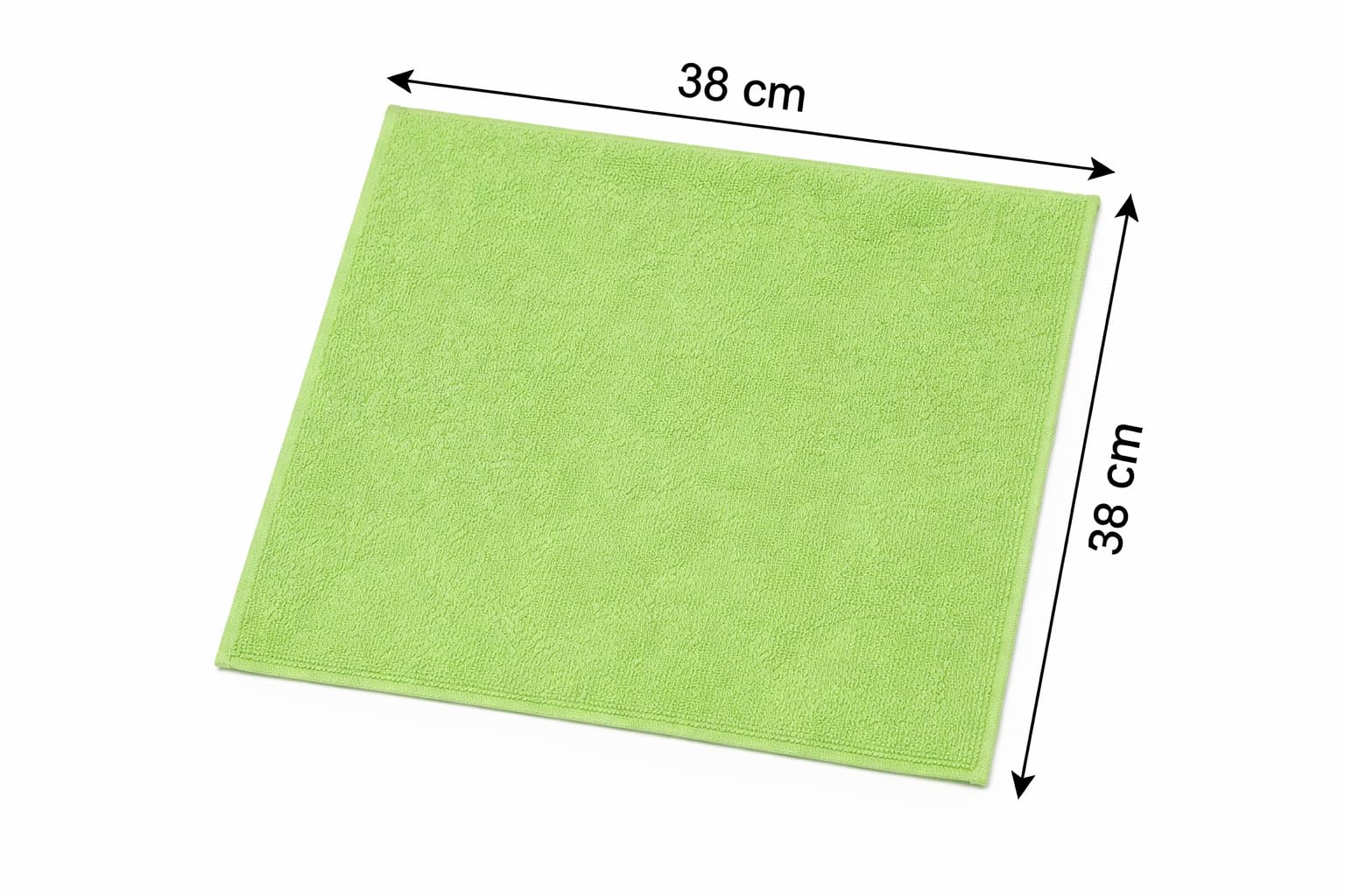 Bayli 100 Stück Mikrofasertücher 38x38 cm Grün – Reinigungstuch Poliertuch 210 g/m² für Autopflege, Haushalt & Gewerbe