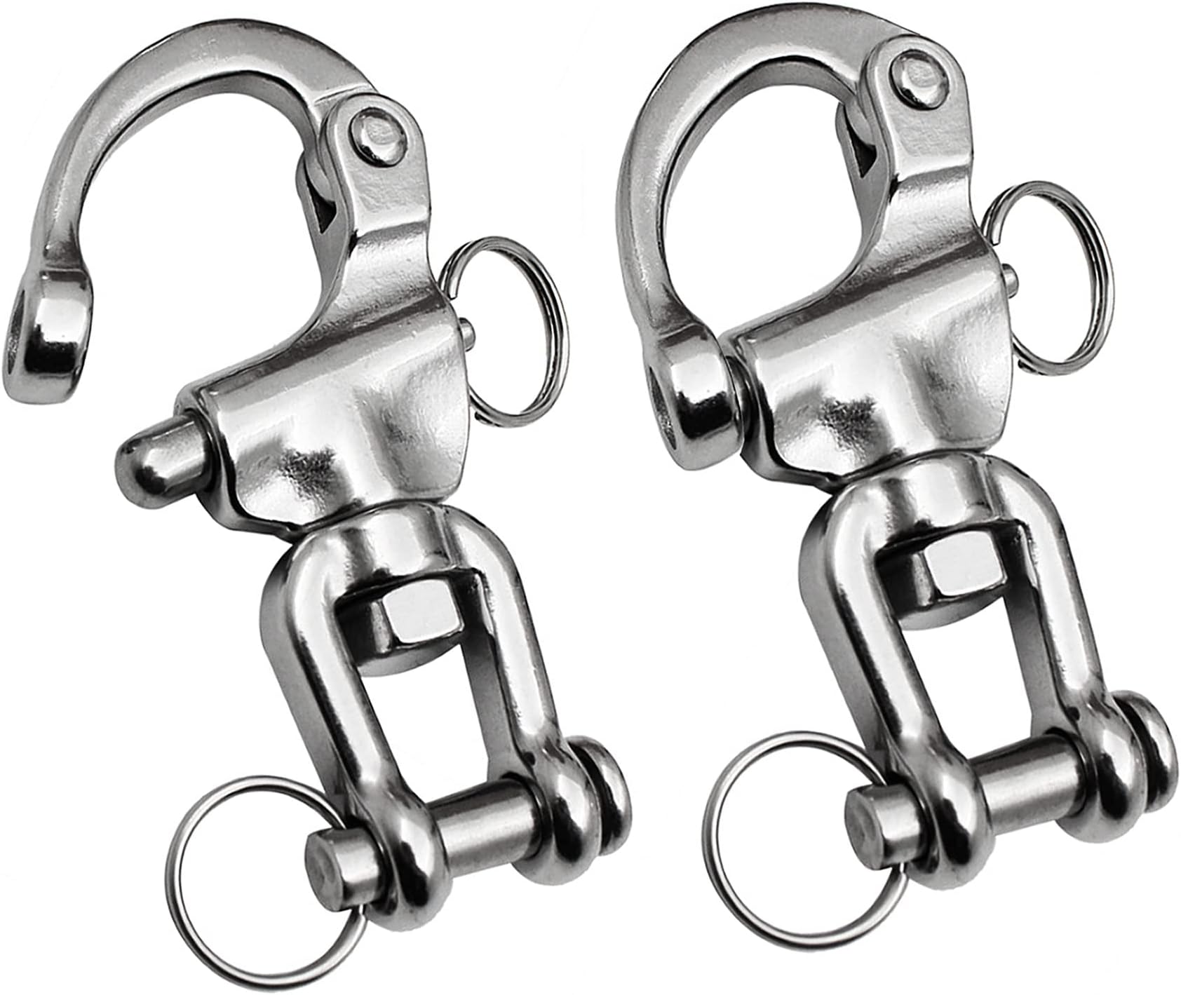 NECMETU Snap Shackle Sailing Halyard, 316 Stainless Steel Clevis Swivel Jaw Swivel Shackle, Quick Release Snap Hook for Sailing Rigging Shackles