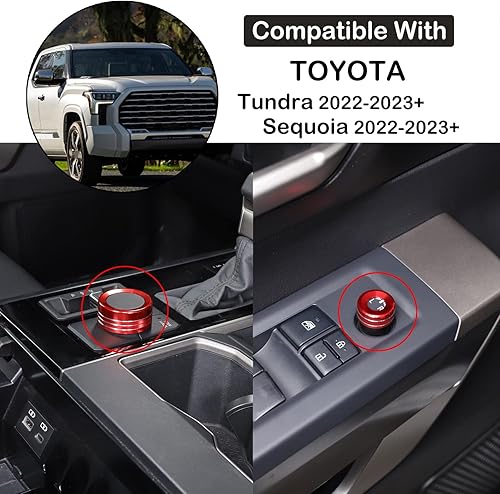 Miniatura 2 de Anillo de perilla de modo de conducción de automóvil apto para ToyotTundraSequoia 2022-2023 de aluminio para retrovisor, perilla de ajuste del
