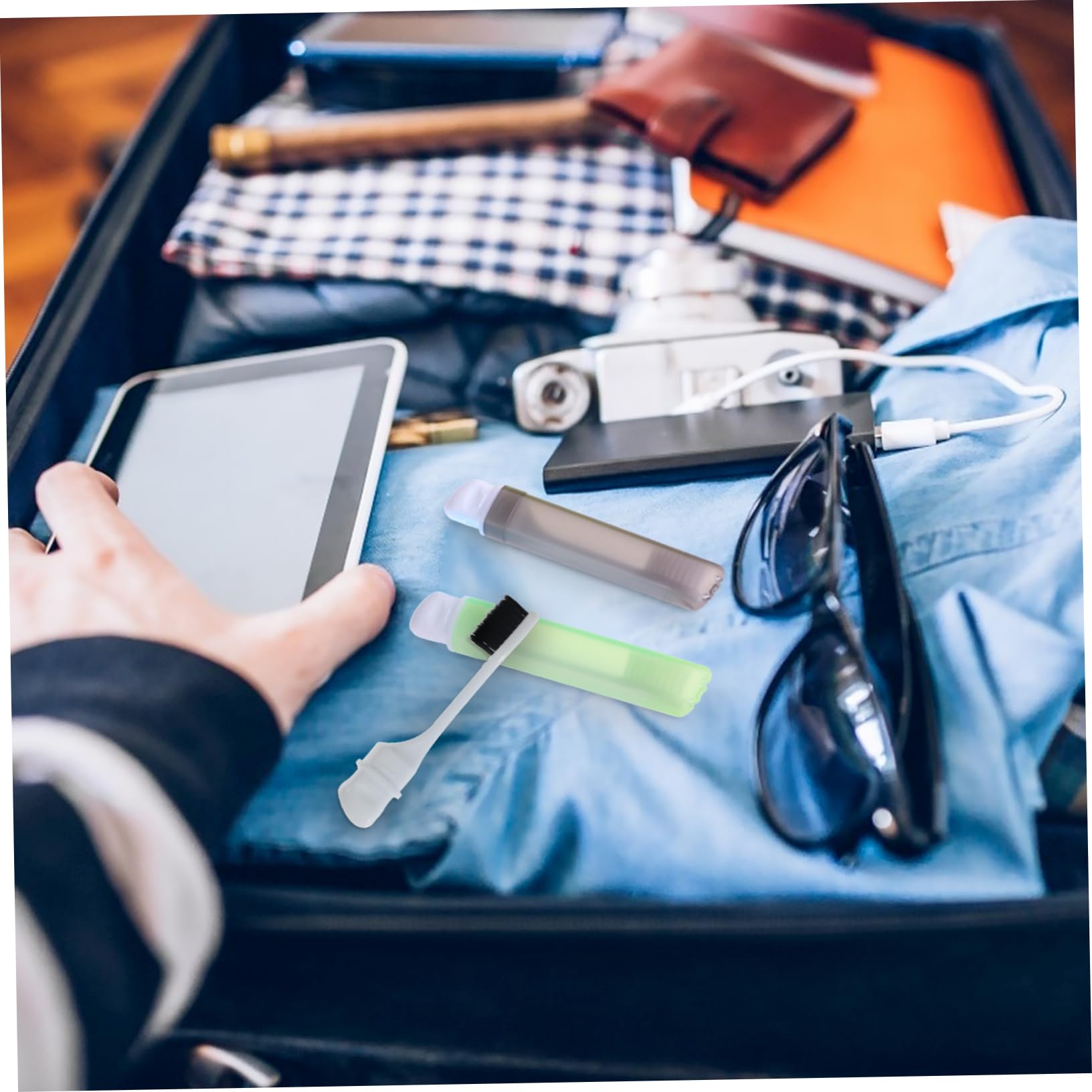 LALAFINA Spazzolino Manuale 18 Pollici Spazzolino Portatile Pieghevole Sensibile Kit Da Viaggio Pieghevole Da Viaggio Orale Pp Viaggiare Testa Piccola