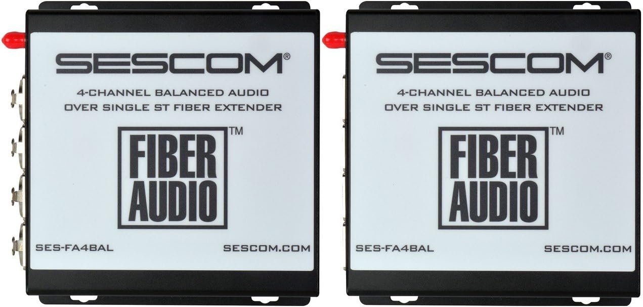Sescom SES-FA4BAL | 4 Channel Balanced XLR Audio Optical Fiber Extender Kit