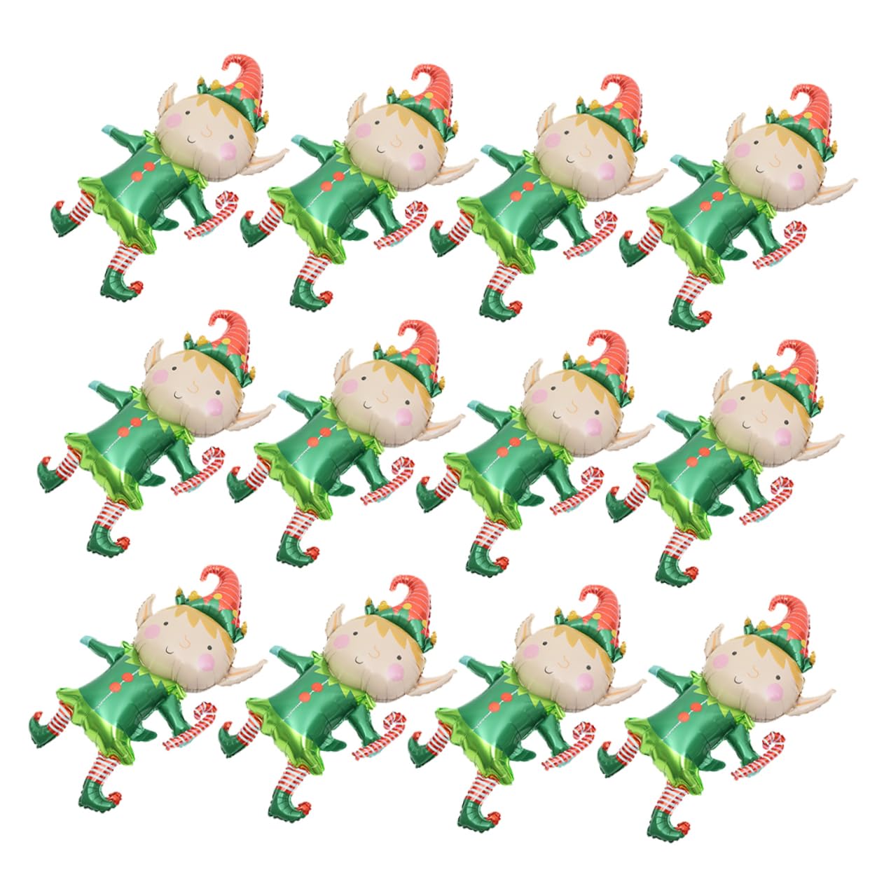 SOLUSTRE 50 Pièces Ballons de Noël Décorés Aluminium avec Motifs de Cannes de Noël et Décorations de Table