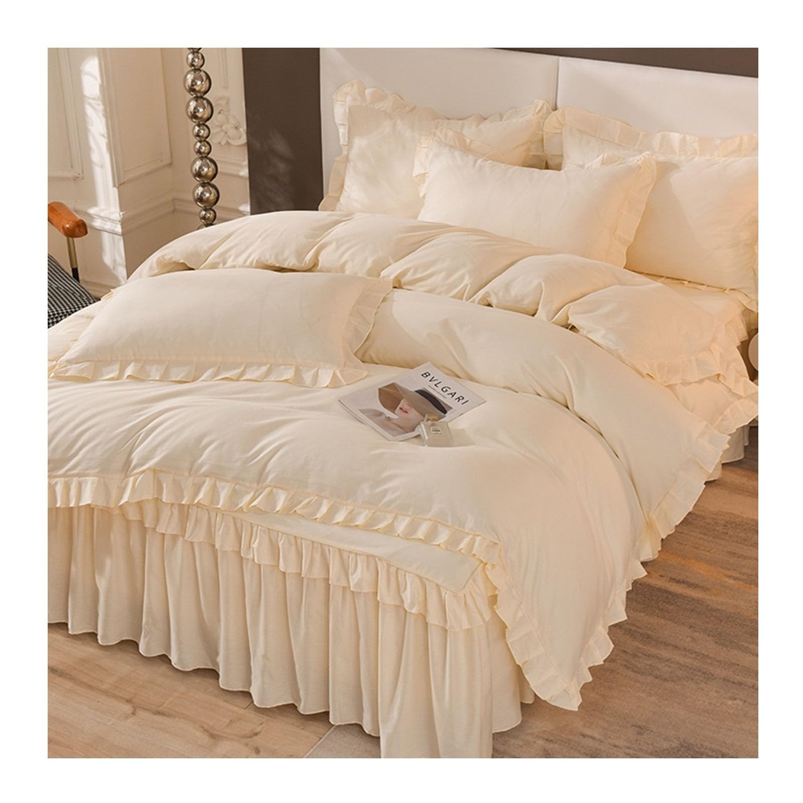 Housse de couette en coton beige doux pour transformer votre lit en un tendre nid de bonheur