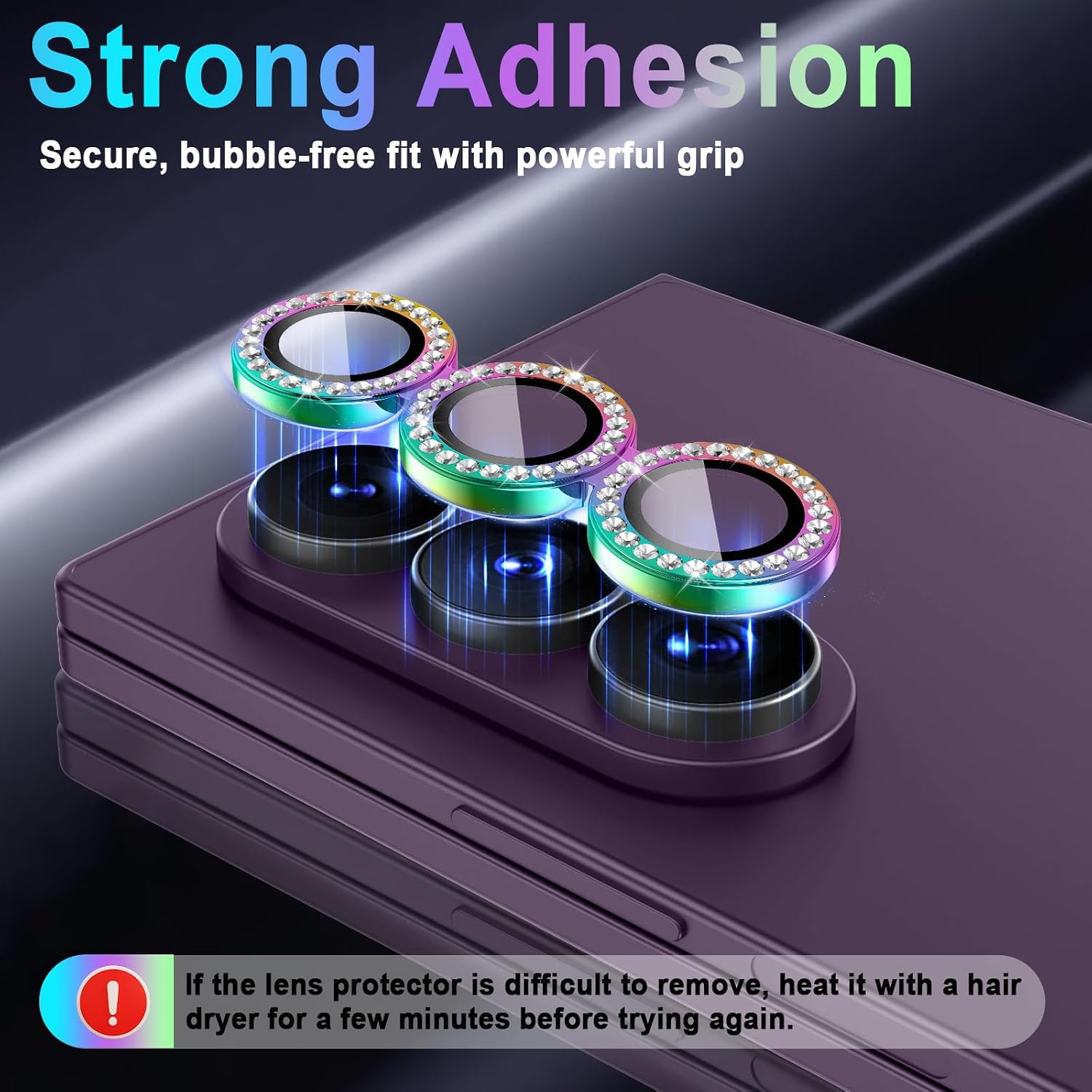 Casetego for Galaxy Z Fold 8 Ultra Camera Lens Protector,9H Hardness,Scratch Resistant,Ultra-thin Tempered Glass,Metal Individual Camera Cover for Samsung Galaxy Z Fold 8 Ultra,Case Friendly,Shiny Colorful image 4