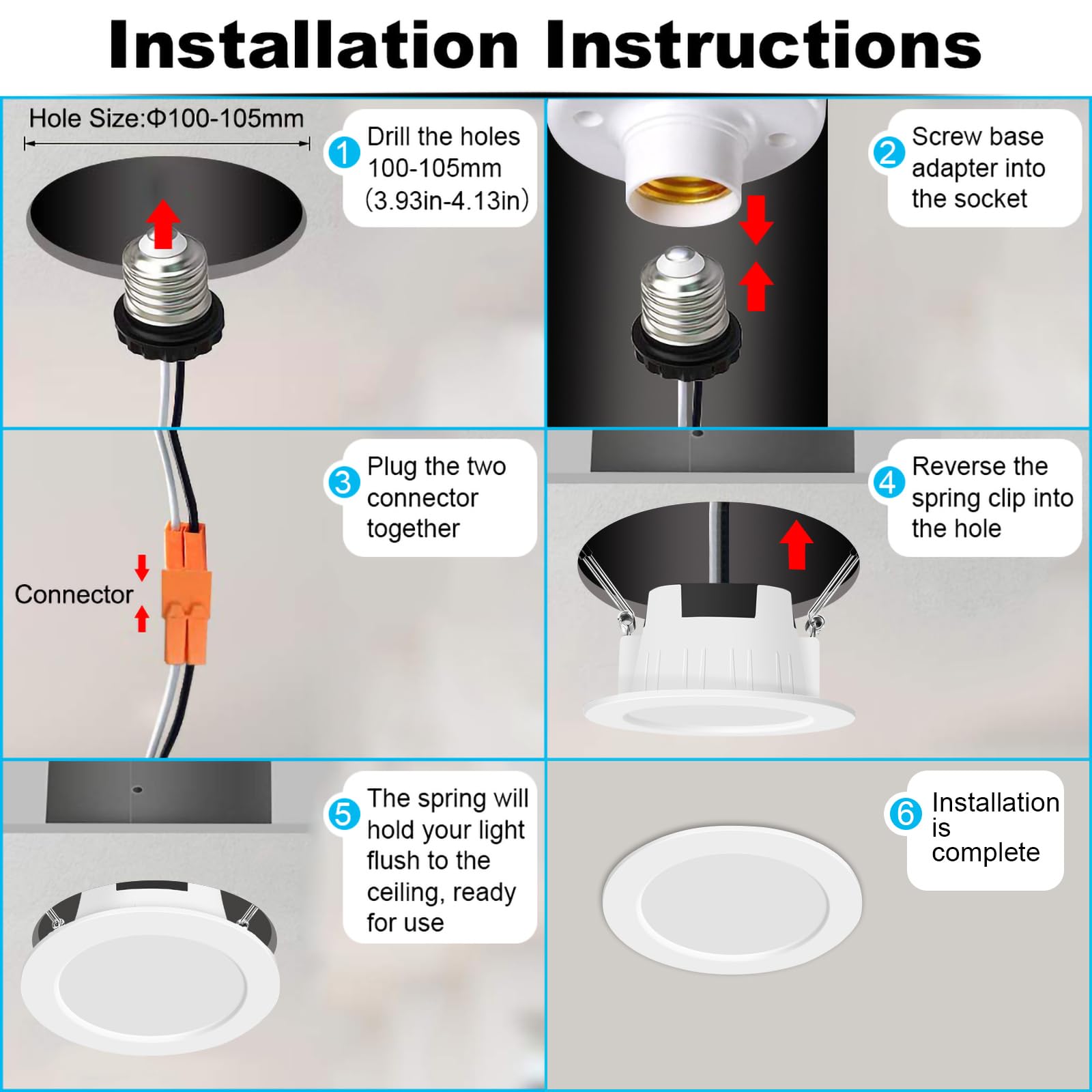 9W 700LM Wifi Spot Led Encastrable RGBWC(RGB+Blanc froid+Blanc chaud) Plafonnier Lampe, Bluetooth Mesh éclairage plafond encastré pour exposition, salon, cuisine, ktv, bars (10 Pieces)