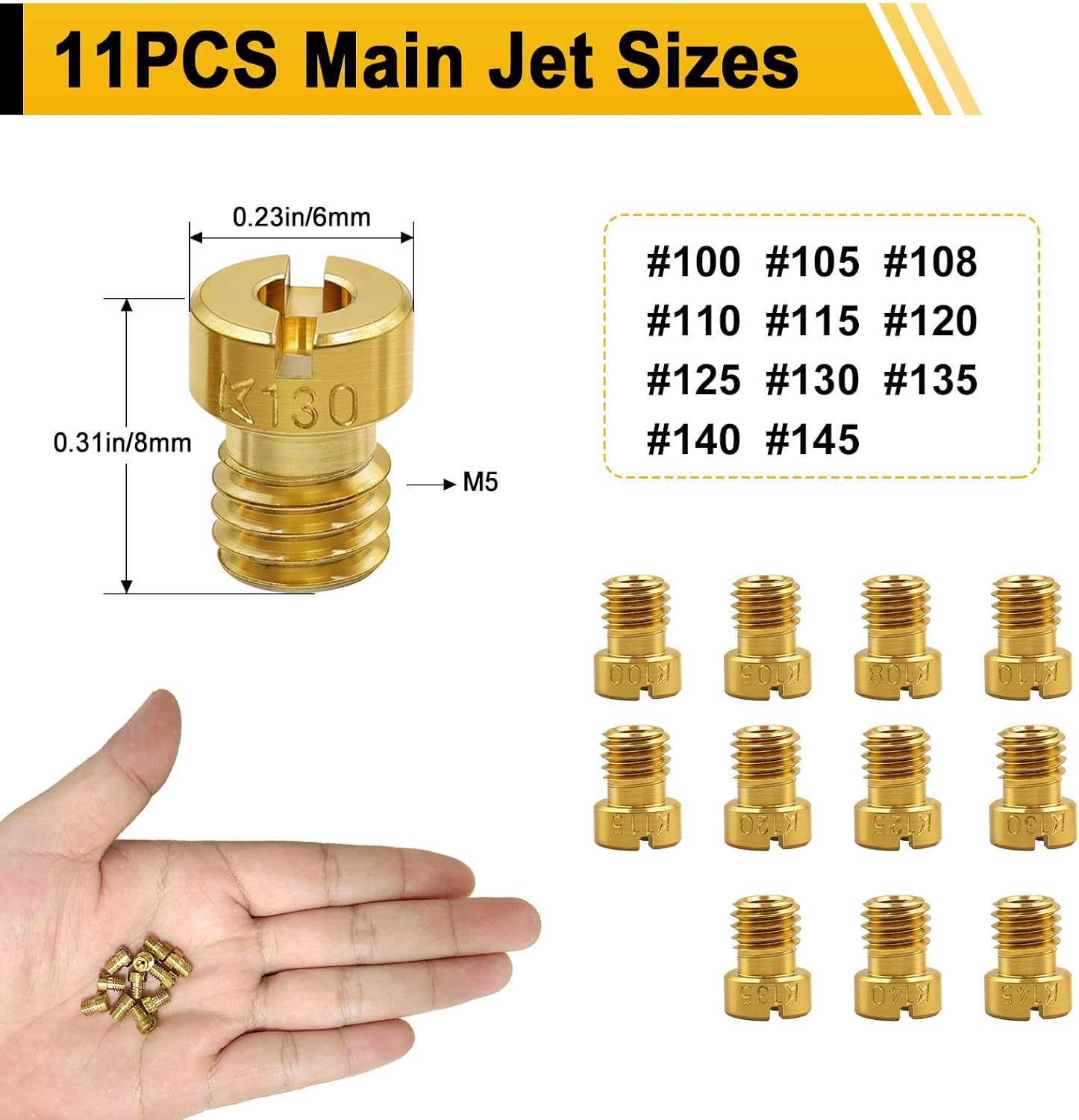 22Pcs Excellent Carburetor Jet Kit, Include 11 Pieces Carburetor Main Jet and 11 Pieces Slow Jet Compatible with Nibbi PWK Keihin Honda OKO CVK PE PWM Type.