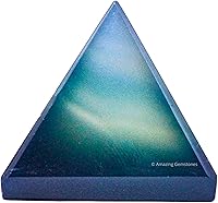 Vista 68 de Cristales curativos de pirámide de labradorita de Amazing Gemstone - Figurina de gran pirámide de 1" de piedra natural para meditación, Reiki