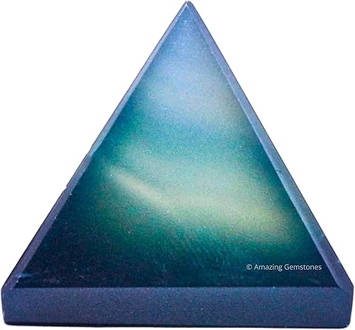 Miniatura 414 de Amazing Gemstone White Agate Snow Quartz Pyramid Crystal Healing Stones - 1" Great Pyramid Figurine of Natural Stone Pyramid for Meditation, Reiki