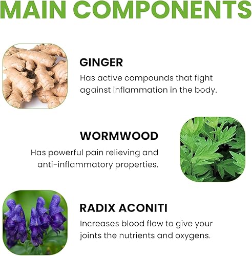 Miniatura 5 de 40 parches de rodilla, parche de alivio de rodilla para rodilla, parches de hierbas cálidas para parche de rodilla, extracto de ajenjo adhesivo para