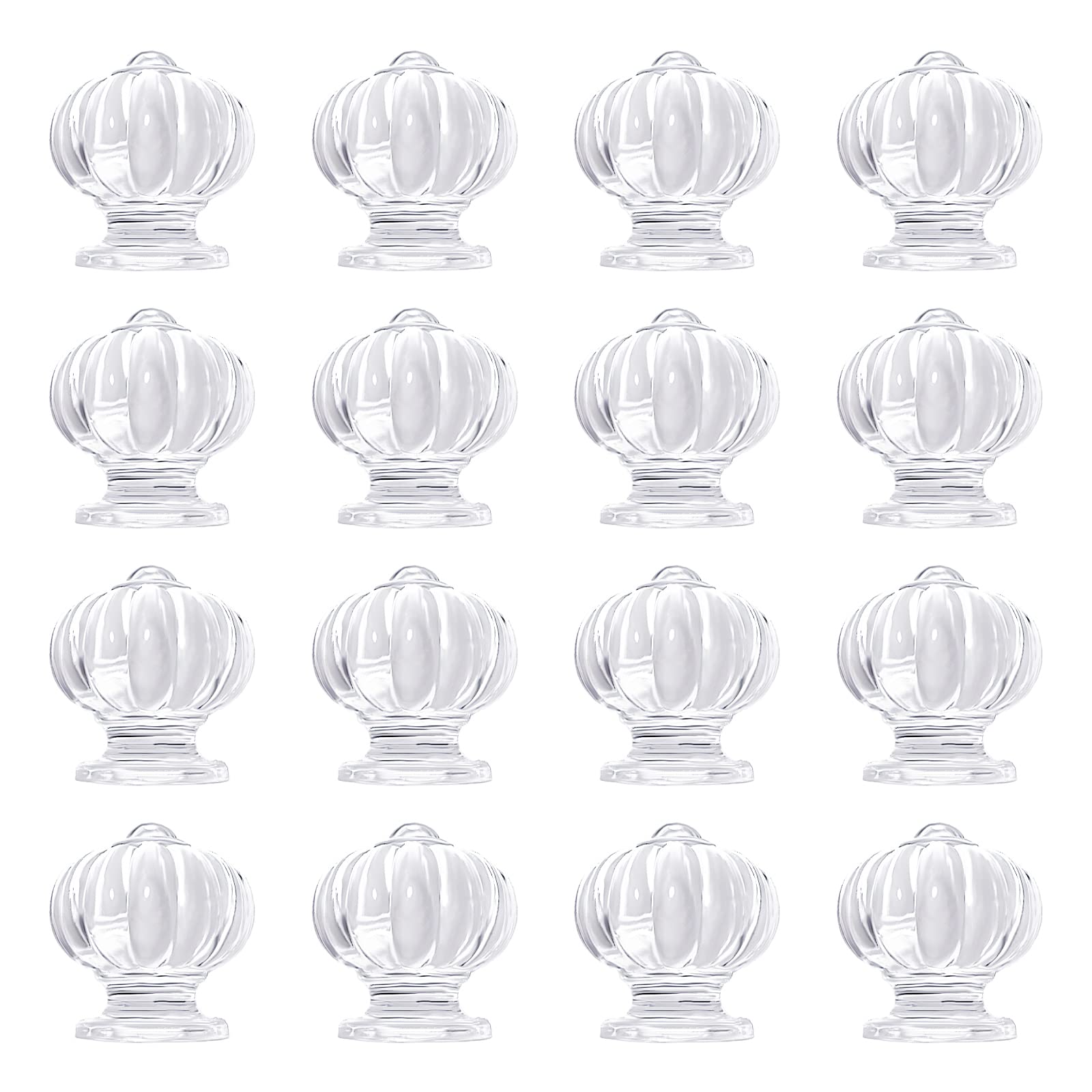 Morobor Transparent Classic Acrylic Knobs, 12Pcs Pull Handles, Cabinet Hardware For Kitchen Bathroom Mirror Doors