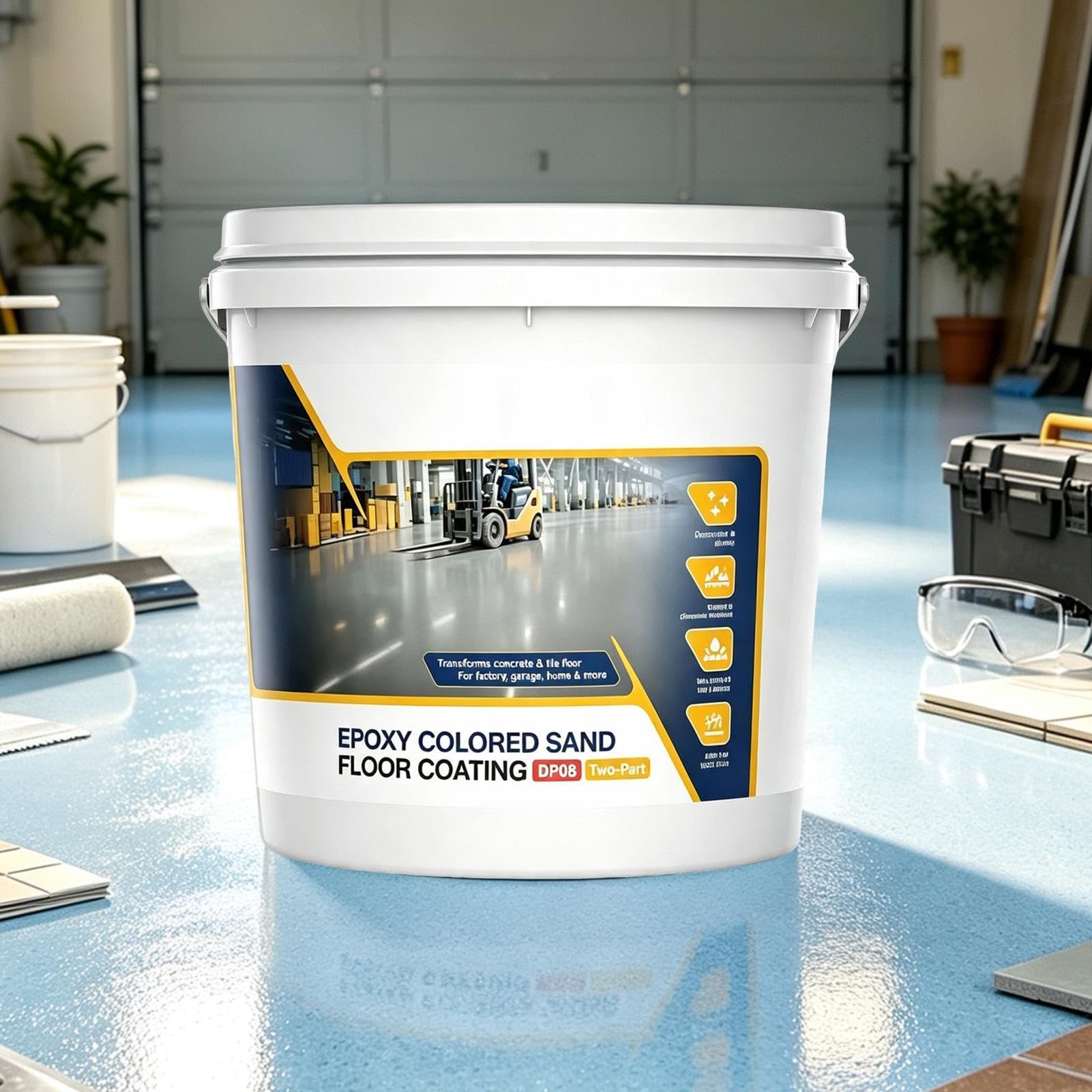 Pavimenti in calcestruzzo 1 kg di composto autolivellante antiscivolo | Vernice epossidica per pavimento finitura marmo Per piastrelle cemento officina sala ricreativa cucina terrazza