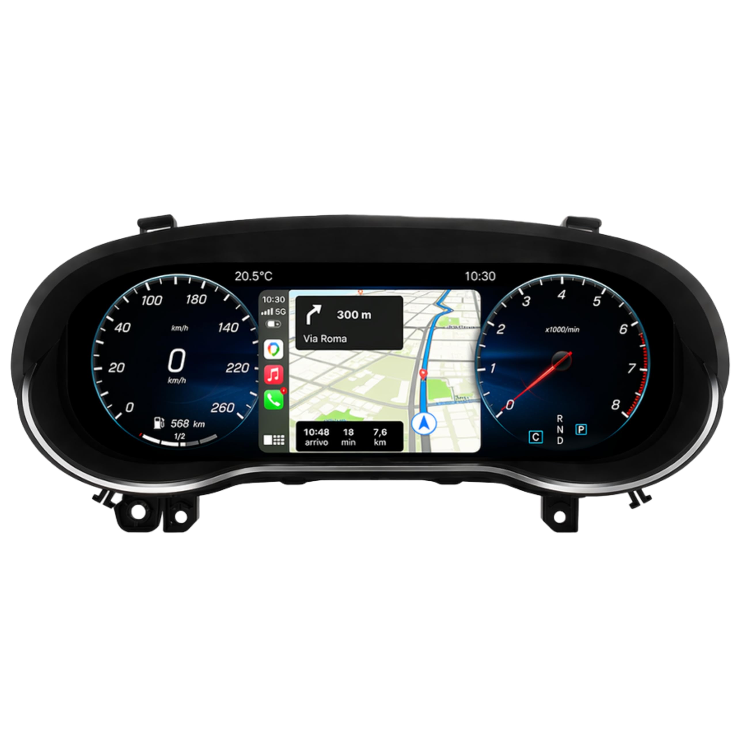 VIBEX Quadro Strumenti Tachimetro Digitale 12.3" per Mercedes Classe A W176 CLA C117 GLA X156 2013-2019 Apple CarPlay Android Auto Wireless Navigazione Plug & Play Installazione OEM