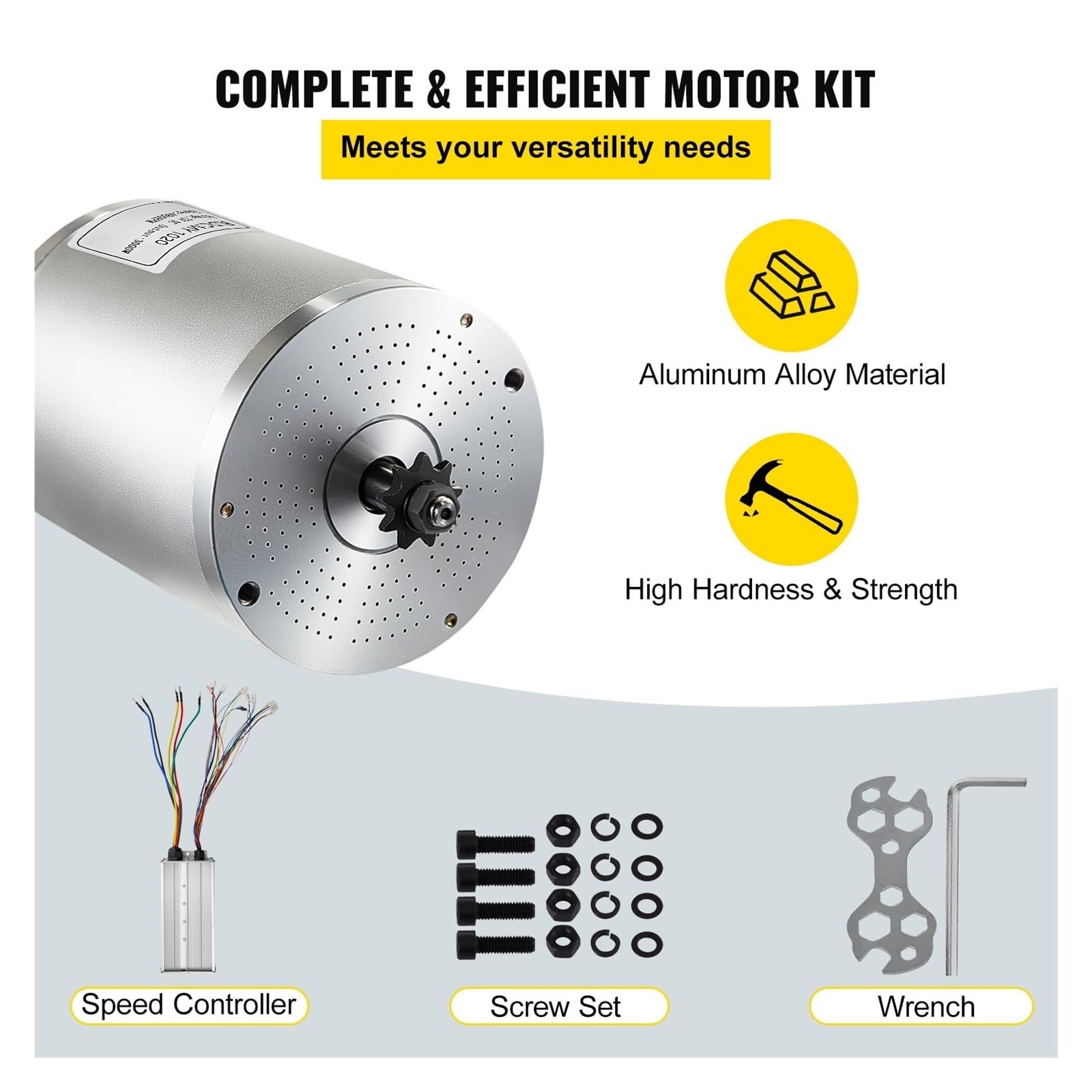 Zestaw Silnika Bezszczotkowego DC Z Kontrolerem 48V 72V 1800W 2000W 3000W Wysoka Prędkość 4900RPM Niski Poziom Hałasu Szeroki Zakres Zastosowań