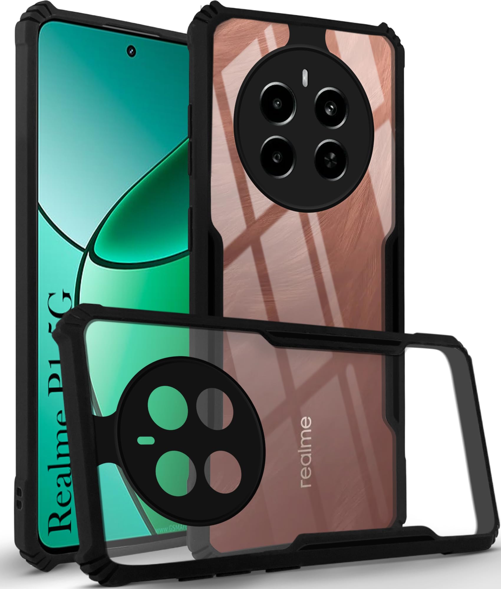 Jkobi Back Cover Case for Realme P1 5G (Shockproof with Polycarbonate Clear Panel | Professional Black) (B0D1XHQ7BK) Amazon Price History, Amazon Price Tracker