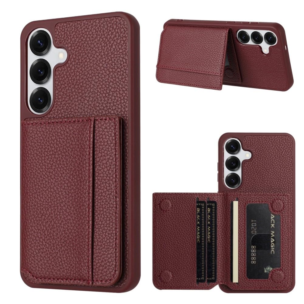 Étui bordeaux Samsung S22 Plus en cuir véritable raffinement durable - 7