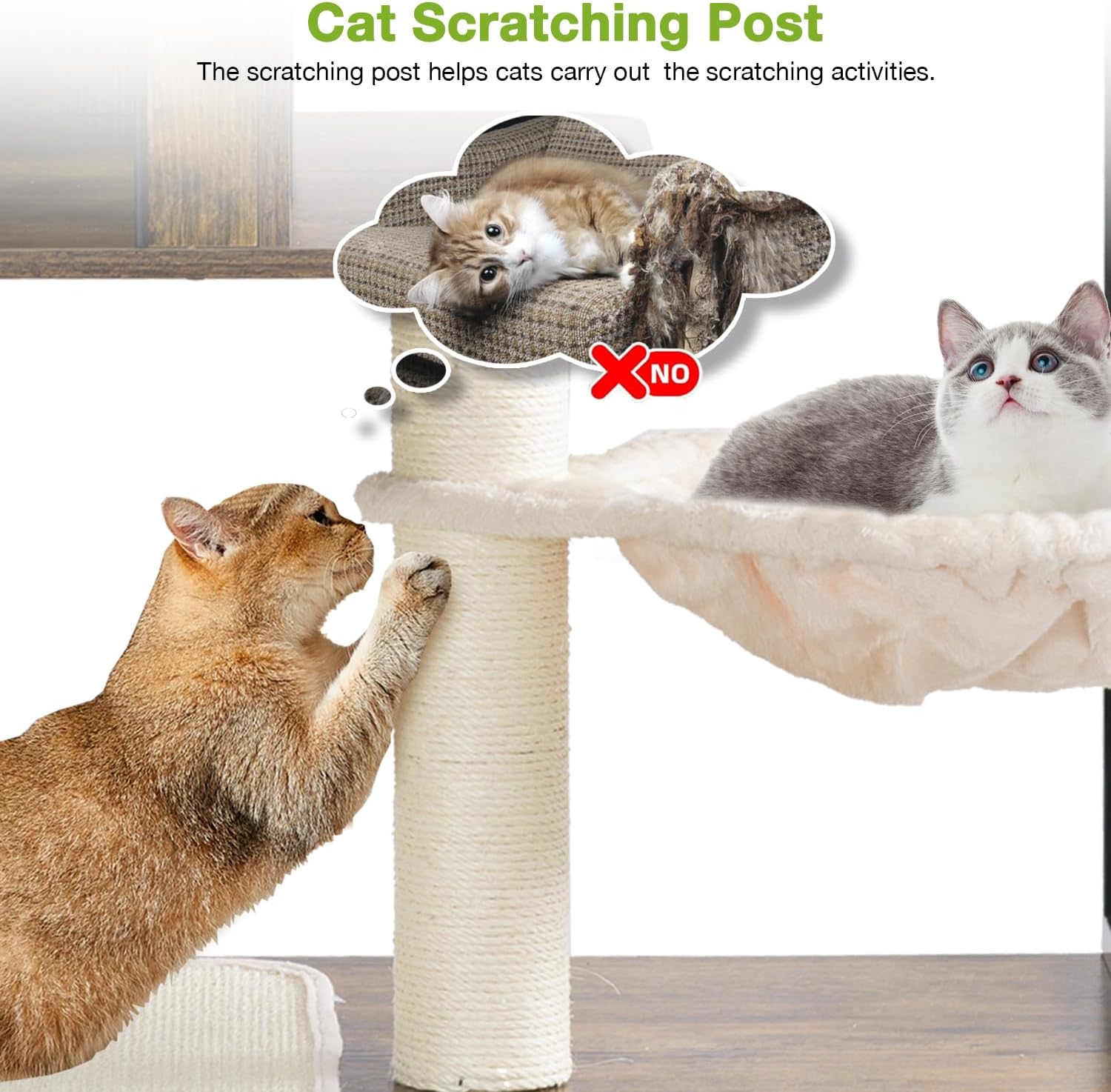 Cat Litter Box Enclosure, Wooden Cat Tree with Hidden Litter Box Enclosure, Indoor Cat House with Condo, Hammock Scratching Mat and Storage Shelves (Dark Brown with Wheel, Medium)