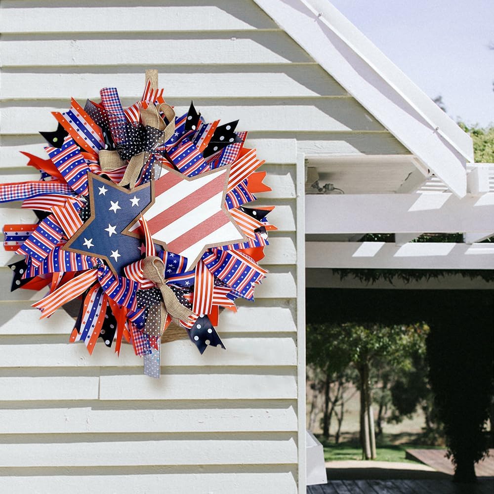 250th Anniversary Eagle Wreath, 3D Eagle Wreaths for Front Door, Memorial Day Summer Wreath, Festival Garland Decoration Front Wall Home Decor (A)