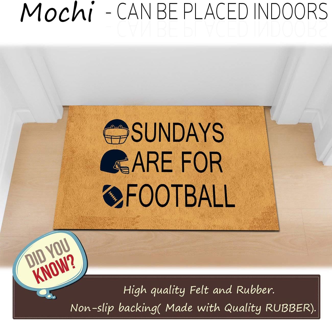 Funny Doormat for Indoor Outdoor - Sundays Are For Football Doormat Funny Front Door Mat Welcome Mat Entrance Floor Mat Non Slip Mats Kitchen Mat Indoor Outdoor Rug 29.5 In(L) by 17.7 In(W)