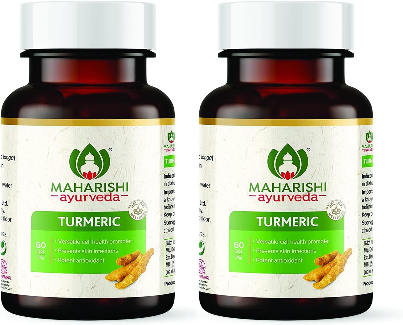 OrganicTurmeric Capsules 500 MG |Boosts Immunity | Joint Support | Anti-Inflammatory | Supports Skin Health | 60 Capsules