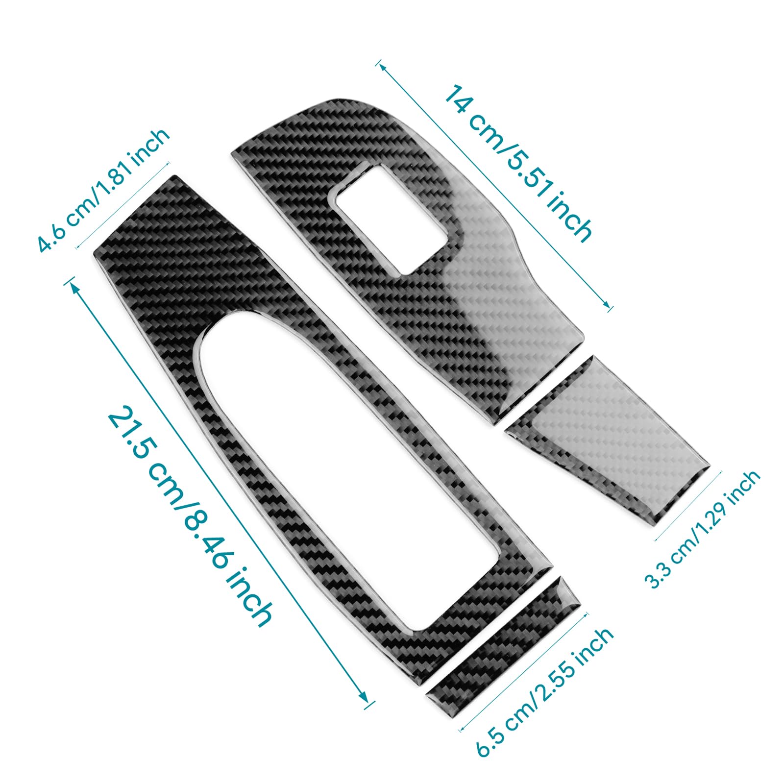 KUNGKIC Pannello di copertura del pulsante del regolatore del finestrino dell'auto in fibra di carbonio per porta anteriore per Mazda 3 Axela 2019 2020 2021 2022 2023 2024 2025 Accessori interni auto