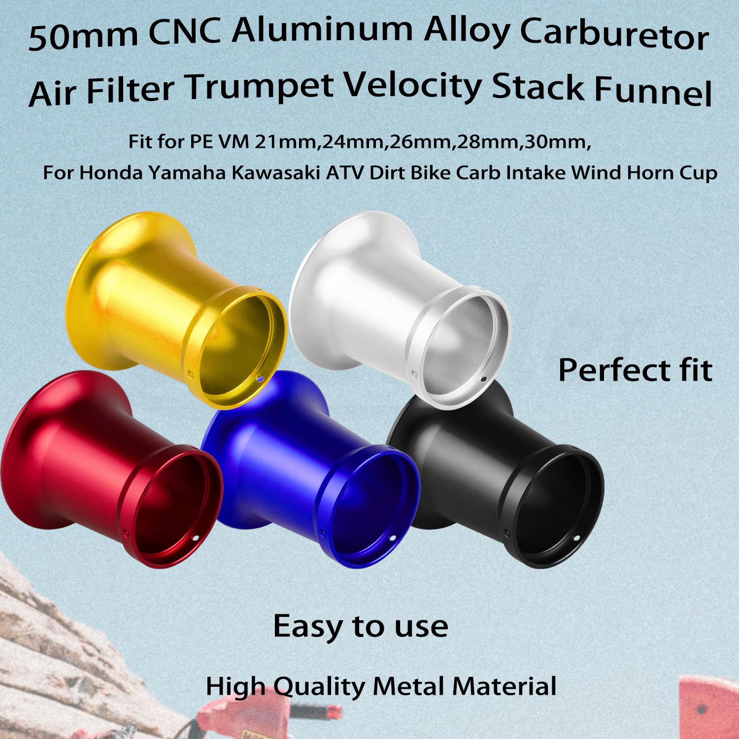 Amazon.com: Amavoler 50mm Carburetor Air Filter Trumpet Velocity
