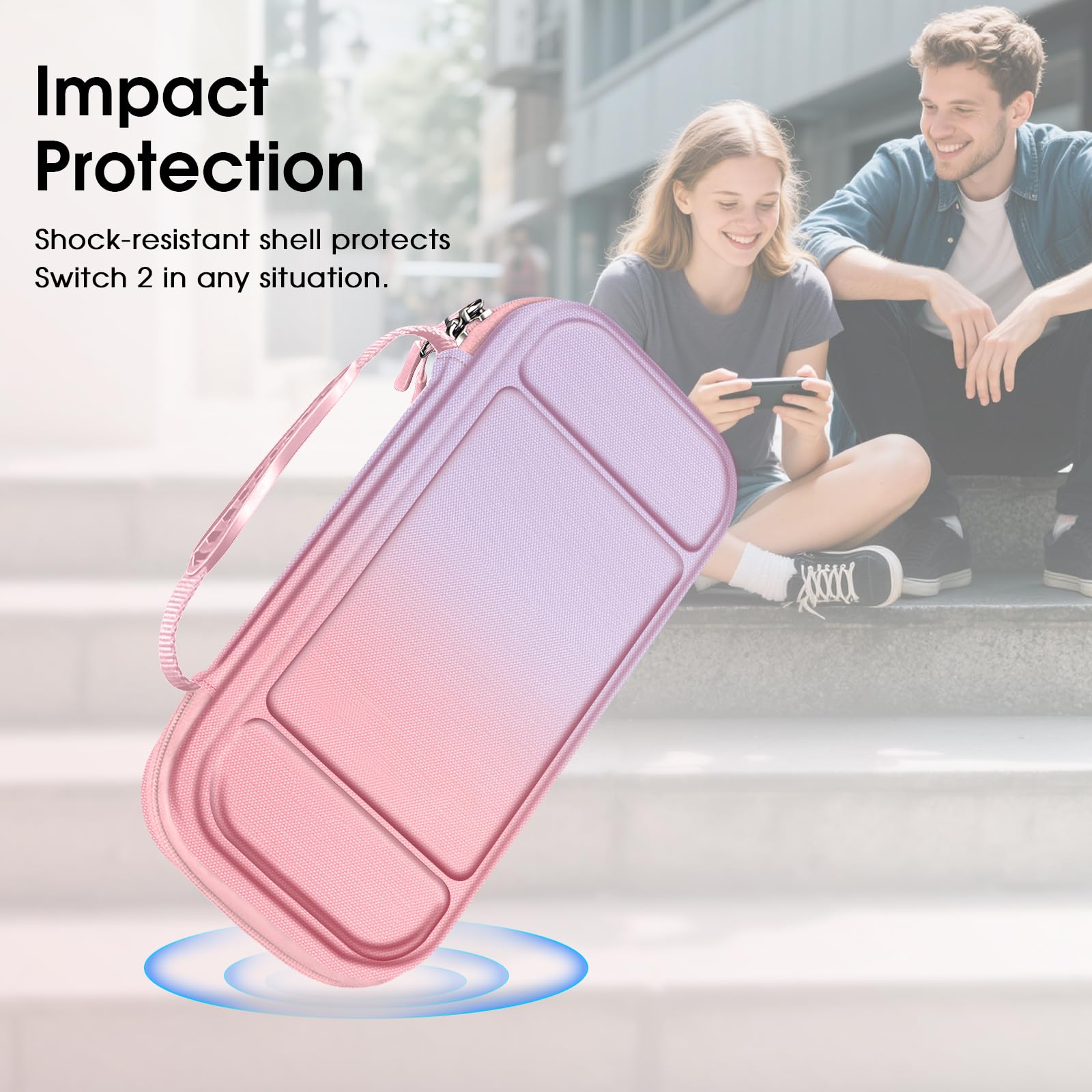 FINTIE Carrying Case for Nintendo Switch 2 (2025) - [Shockproof] Hard Shell Protective Cover Portable Travel Bag with Game Card Slots & Inner Pocket for Accessories, Fantasy Ombre — view 6
