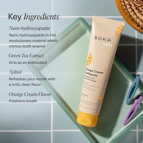 Boka Fluoride Free Toothpaste Nano Hydroxyapatite Toothpaste - Orange Cream Flavor, 4 oz 1Pk