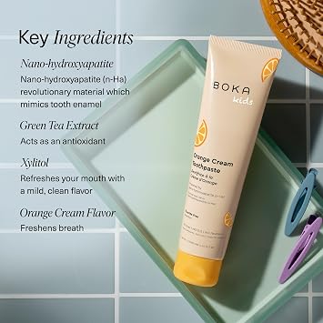 Boka Fluoride Free Toothpaste Nano Hydroxyapatite Toothpaste - Orange Cream Flavor, 4 oz 1Pk