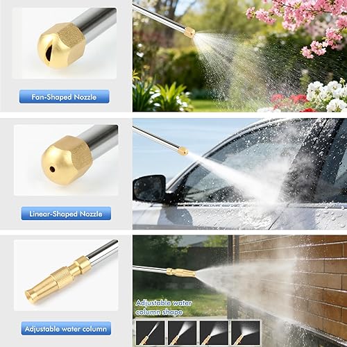 Miniatura 3 de Hydro Jet - Lavadora eléctrica de alta presión, pistola de lavado a presión con extremo de manguera de jardín, rociador de limpieza de ventanas de
